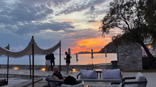 A sunset in Loutraki, Greece, taken from a resortàs bar.