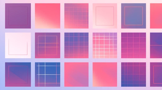 A geometric pattern of squares and grids.