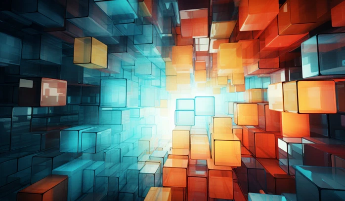 A geometric pattern of 3D cubes.