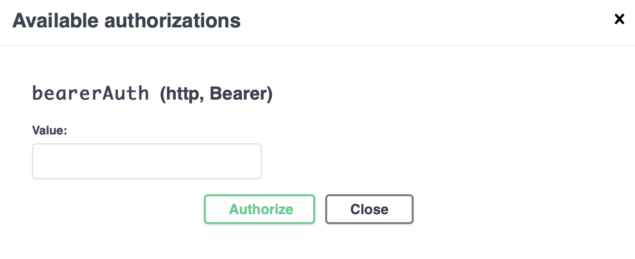 The authorization modal window.