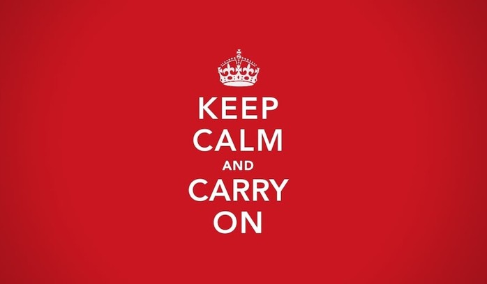 The classic Keep Calm and Carry On poster