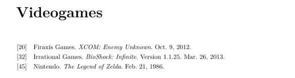 Latex Videogame Bibliography